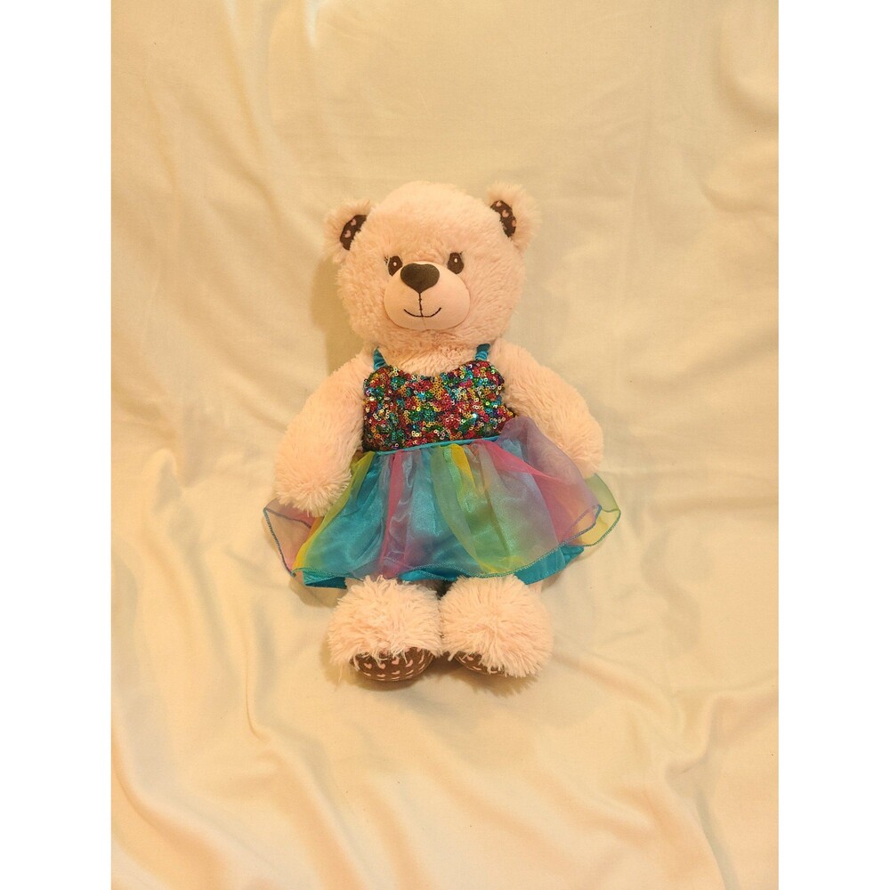 Build-A-Bear Pink and Brown Bear With Hearts